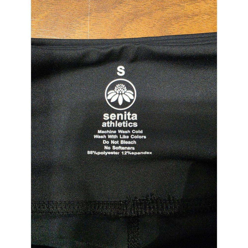 Excellent Senita Athletics Leggings Small Black Laser Cut Perforated Activewear - Picture 4 of 5